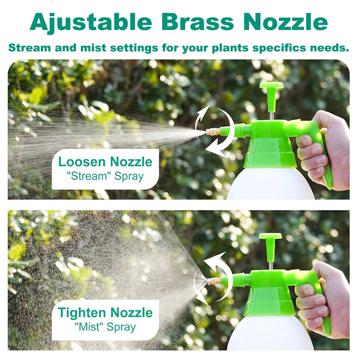 Pulv&eacute;risateur &agrave; pompe &agrave; pression de jardin de 1/2 gallons, avec valeur de s&eacute;curit&eacute; et buse r&eacute;glable pour l'arrosage du nettoyage de la maison et du lavage de voiture