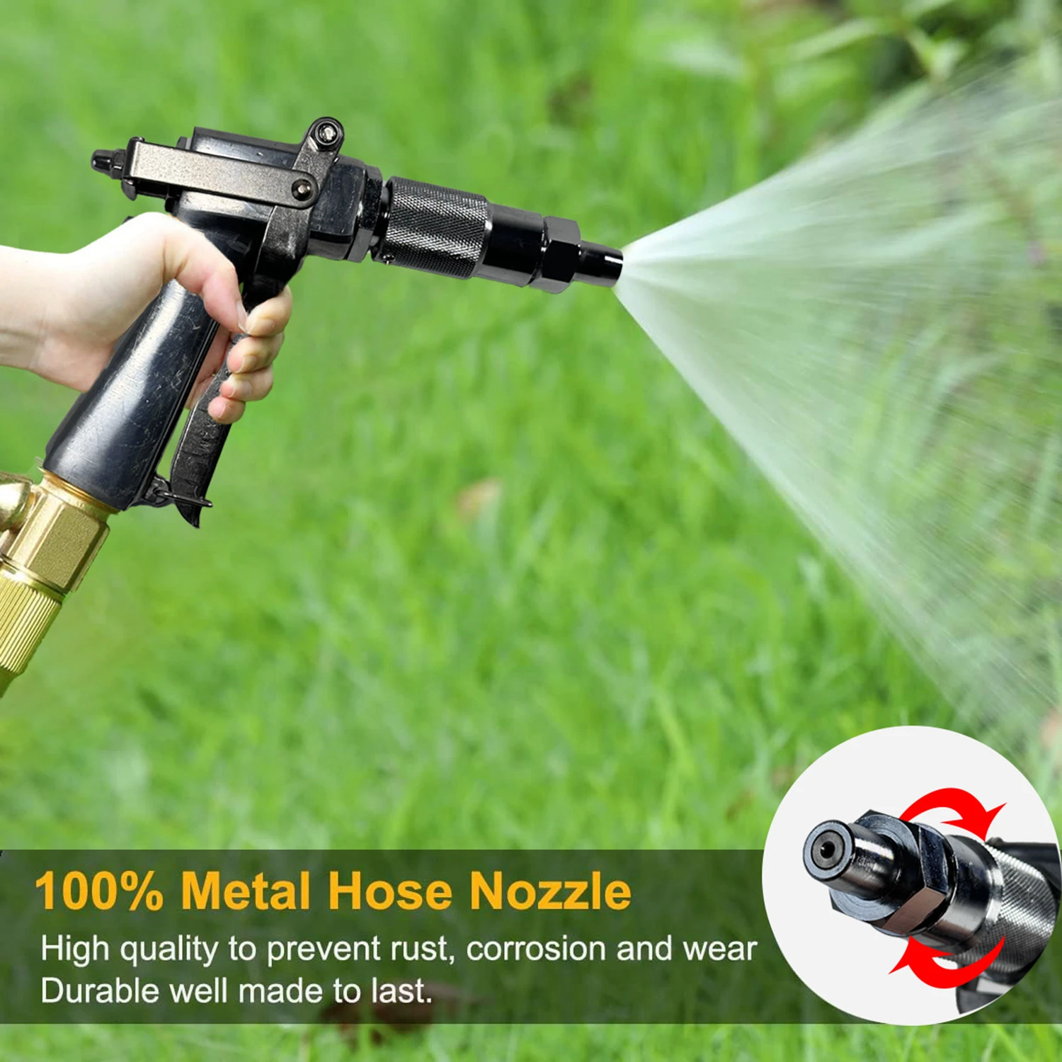 Pistolet de pulv&eacute;risation en aluminium, 800 PSI, avec mod&egrave;les de pulv&eacute;risation r&eacute;glables, pour l'arrosage des plantes, le lavage des voitures, la lutte contre les incendies de for&ecirc;t