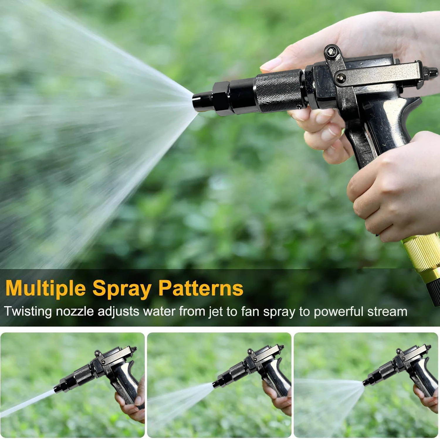 Pistolet de pulv&eacute;risation en aluminium, 800 PSI, avec mod&egrave;les de pulv&eacute;risation r&eacute;glables, pour l'arrosage des plantes, le lavage des voitures, la lutte contre les incendies de for&ecirc;t