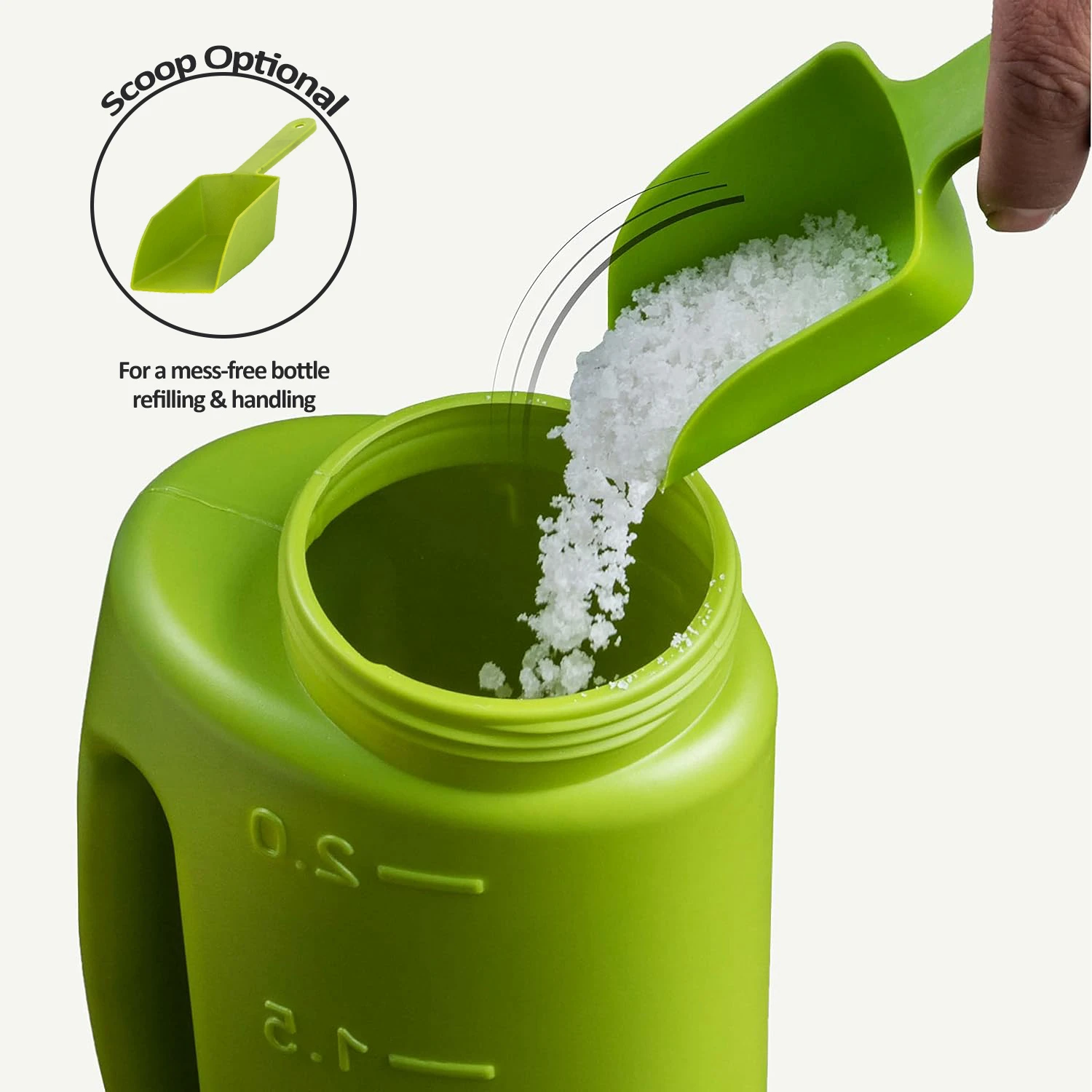 Bouteille d'&eacute;pandage portative de 2l, avec tailles d'ouverture r&eacute;glables, pour graines de pelouse, sel fondant, mauvaises herbes et &eacute;pandeur d'aliments