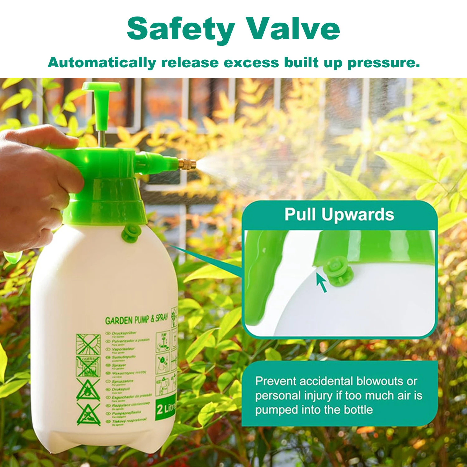 Pulv&eacute;risateur &agrave; pompe &agrave; pression de jardin de 1/2 gallons, avec valeur de s&eacute;curit&eacute; et buse r&eacute;glable pour l'arrosage du nettoyage de la maison et du lavage de voiture