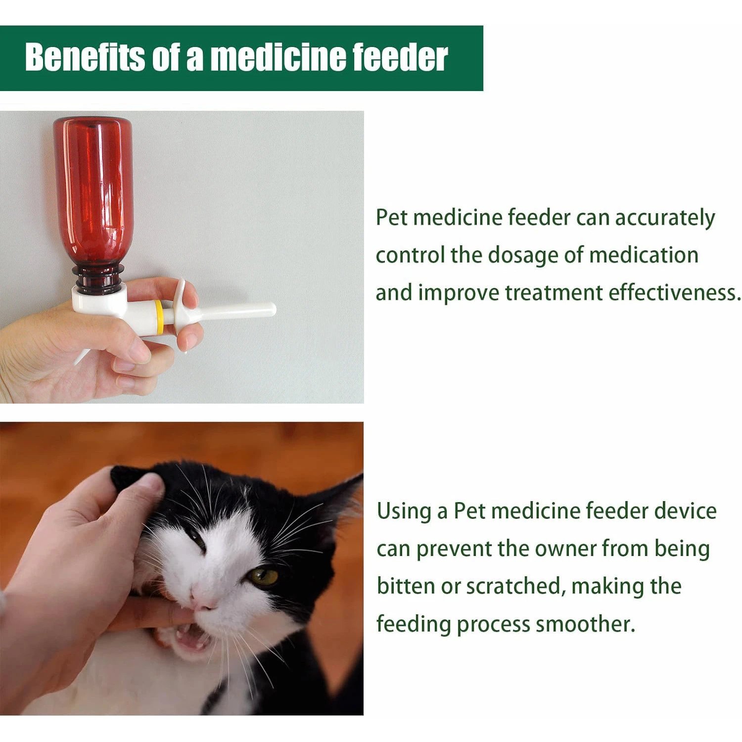 D&eacute;clencheur de pompe d'alimentation de liquide de distributeur v&eacute;t&eacute;rinaire de Dosage de 1ML pour les animaux de compagnie