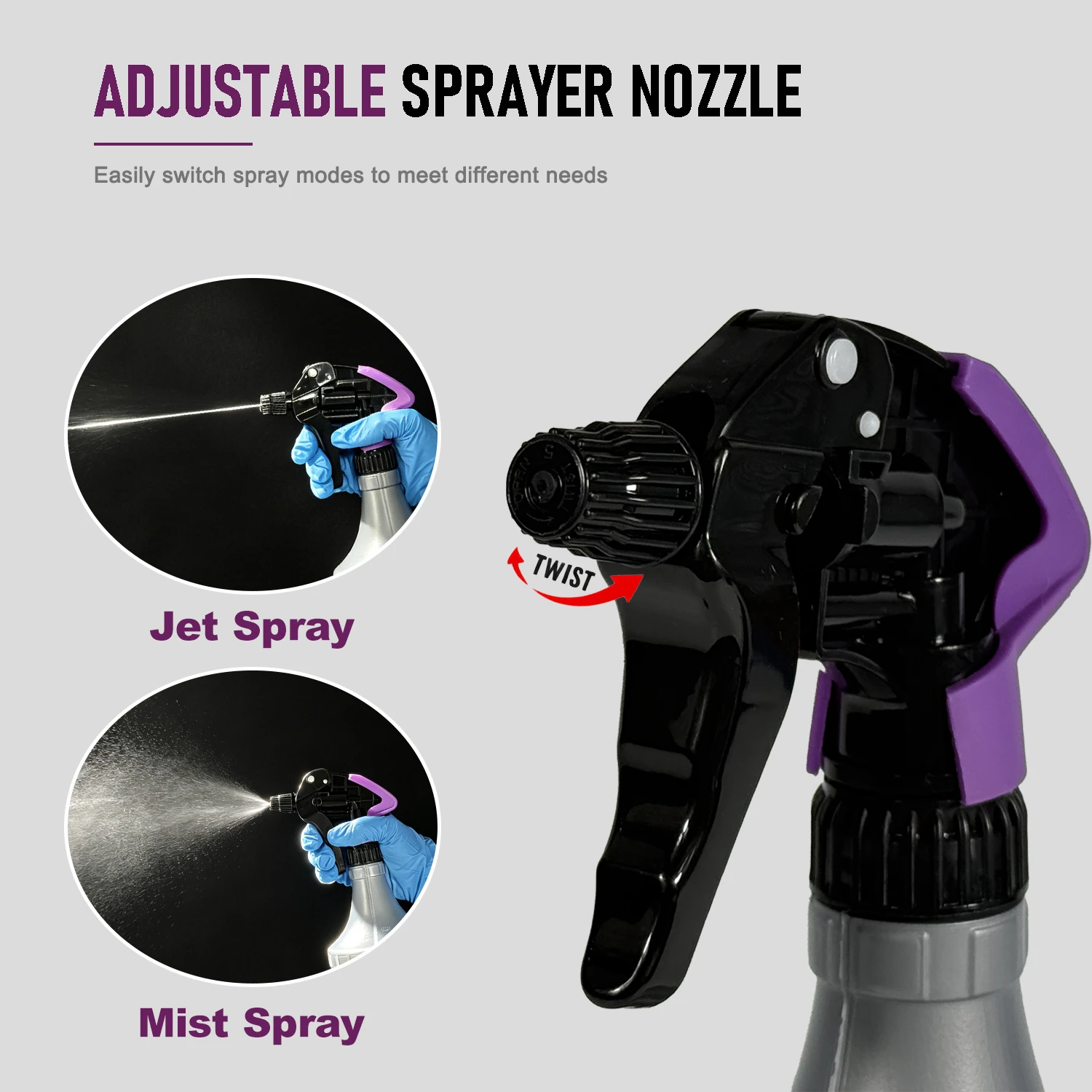 Pulv&eacute;risateur &agrave; g&acirc;chette professionnel, flacon pulv&eacute;risateur robuste pour d&eacute;tails automobiles (1000 ml)