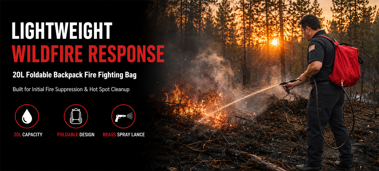 Sac à dos double couche de 20 L, sac de lutte contre l'incendie pour les incendies de forêt et les interventions d'urgence en cas d'incendie