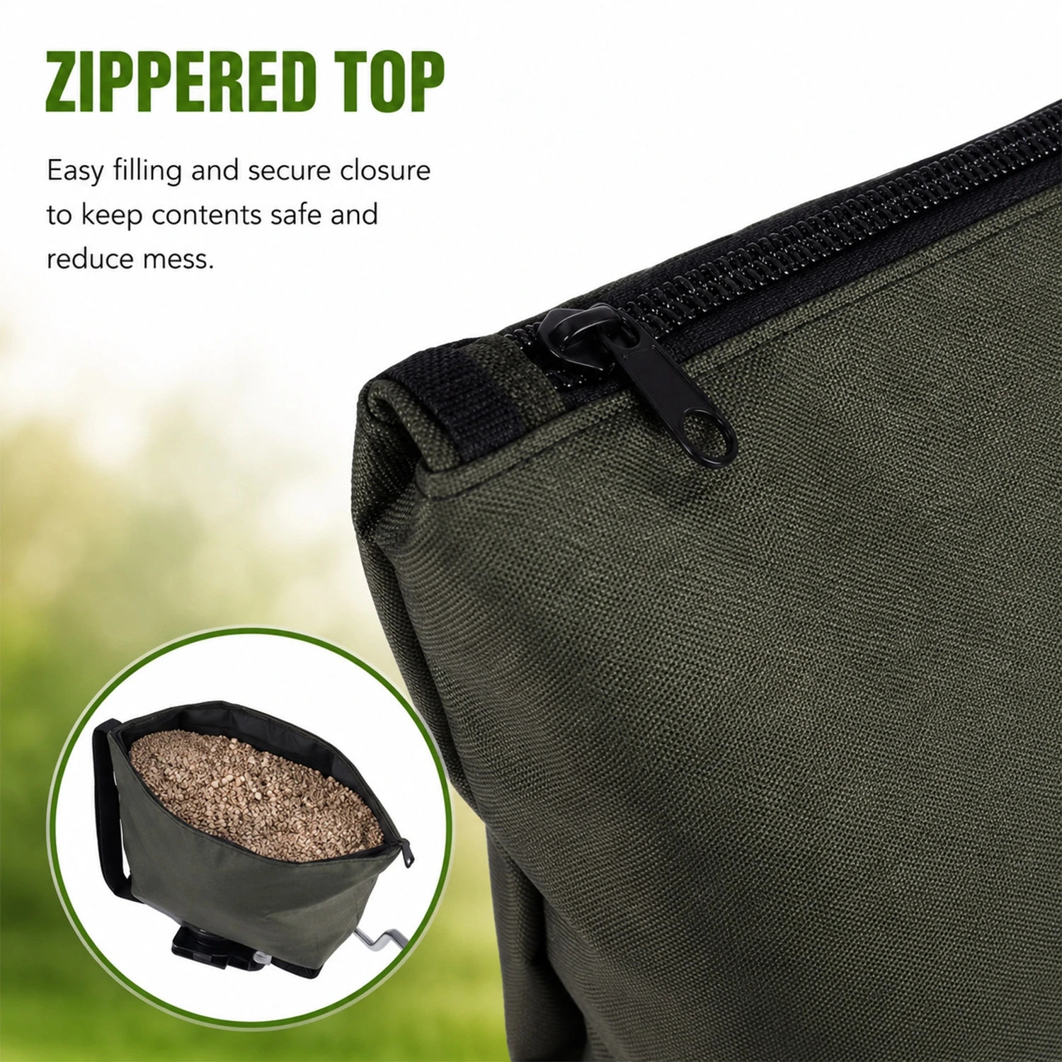 Sac de semoir en nylon de 16 L pour les applications d'engrais et de sel pour pelouse