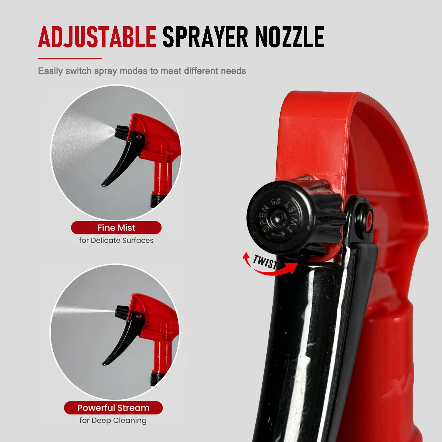 Pulv&eacute;risateur &agrave; g&acirc;chette professionnel, flacon pulv&eacute;risateur robuste pour d&eacute;tails automobiles (750 ml)