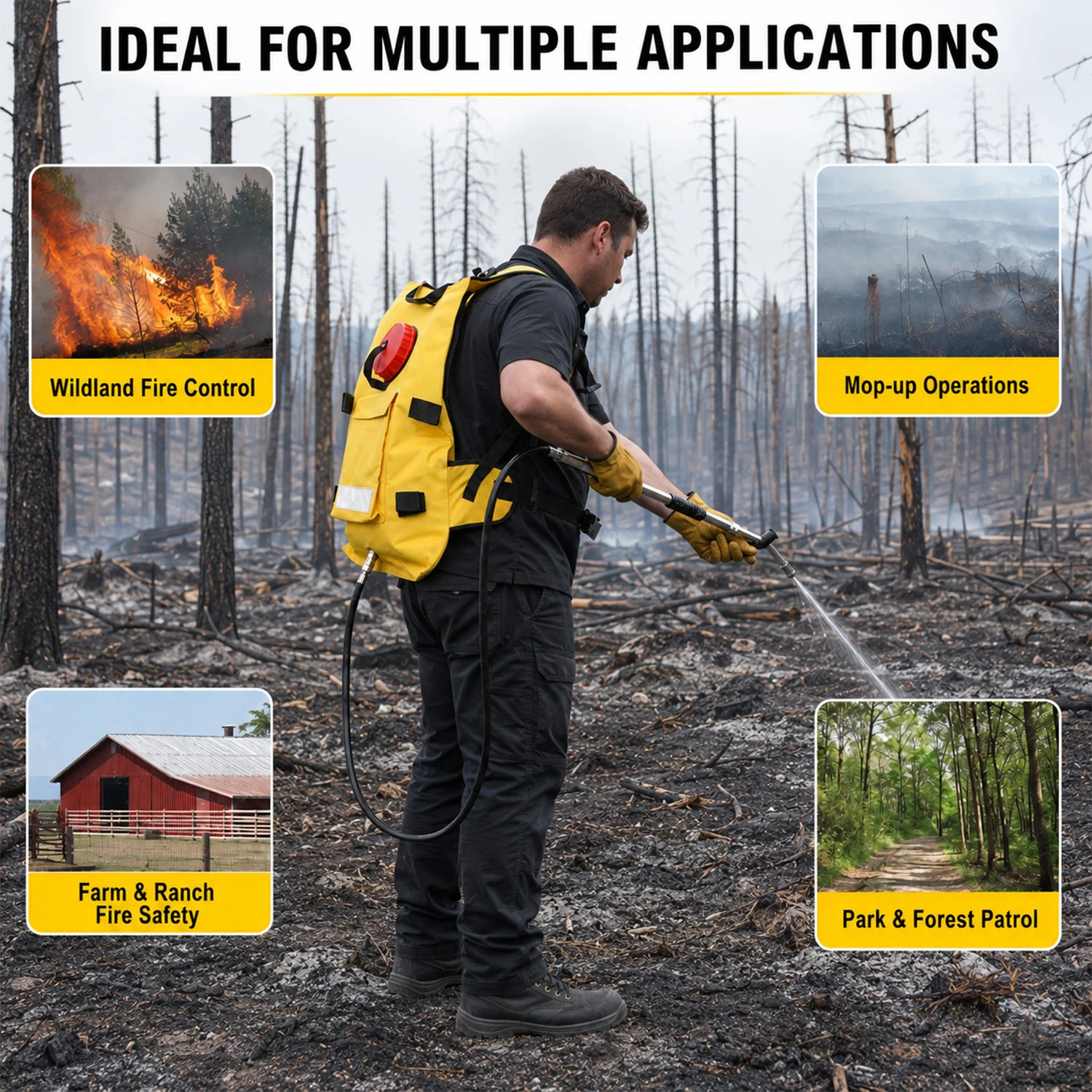 Pompe de lutte contre l'incendie &agrave; dos de 20 L pour la lutte contre les incendies de for&ecirc;t et l'utilisation d'urgence