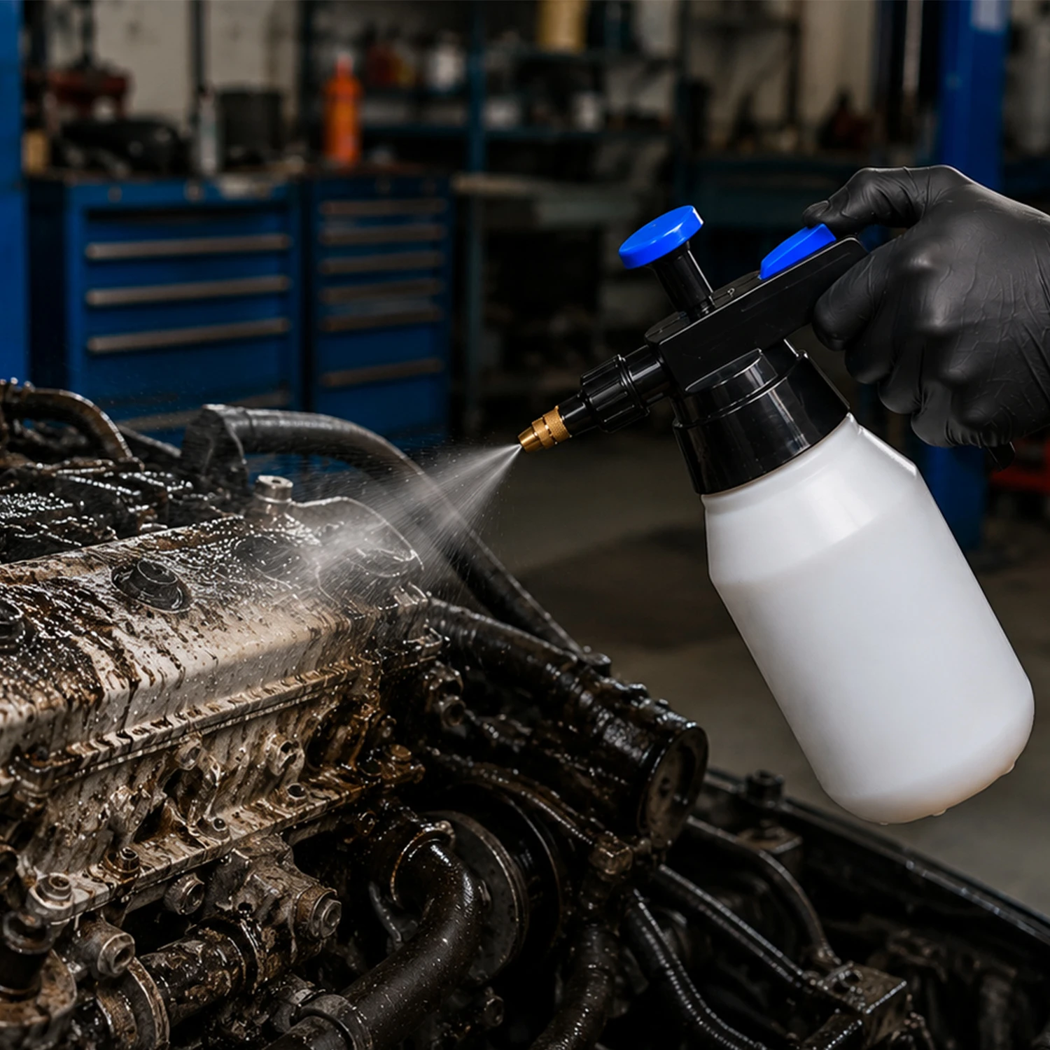 Pulv&eacute;risateur &agrave; pression de solvant 1,5 L avec buse en laiton pour le nettoyage automobile et industriel