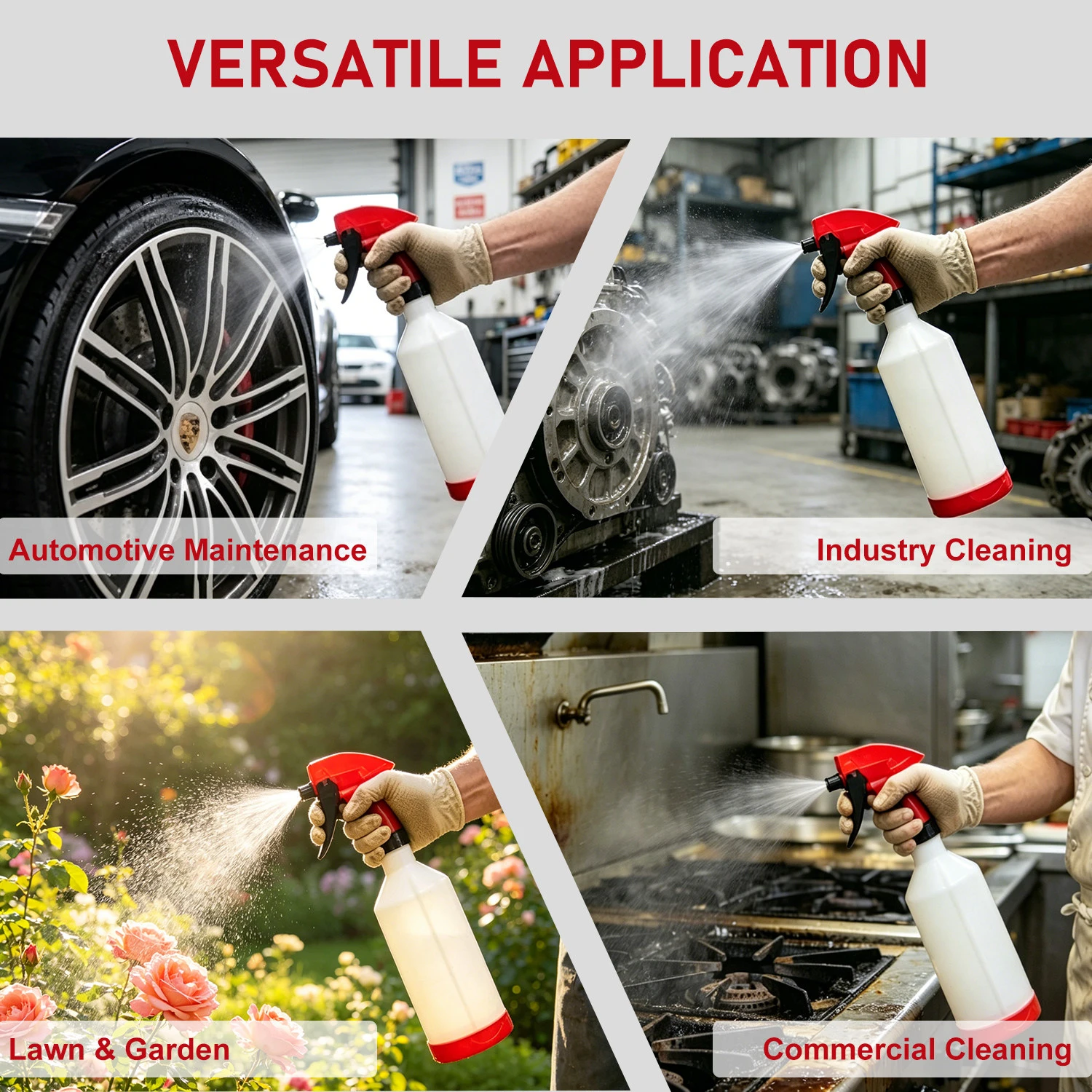 Pulv&eacute;risateur &agrave; g&acirc;chette professionnel, flacon pulv&eacute;risateur robuste pour d&eacute;tails automobiles (750 ml)