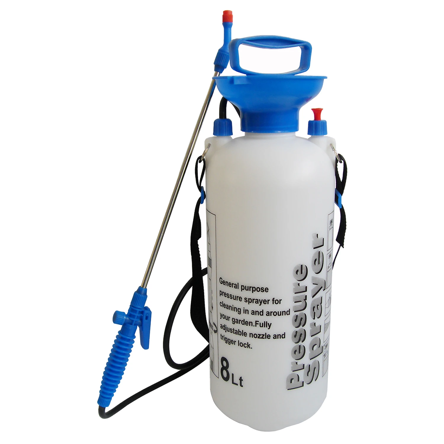 Pulv&eacute;risateur &agrave; pression 8L avec tr&eacute;mie pour pelouse de jardin domestique
