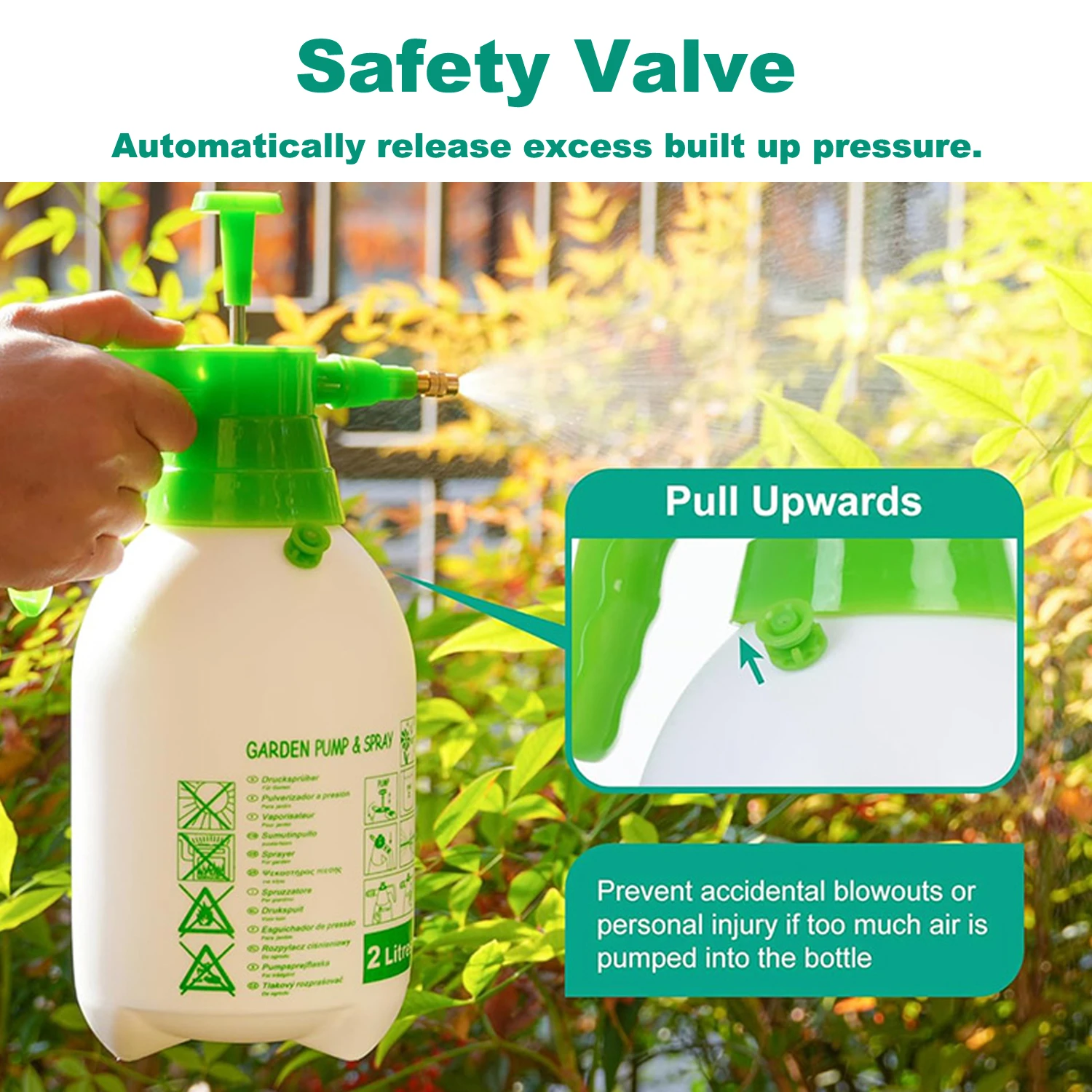 Pulv&eacute;risateur &agrave; pompe &agrave; pression de jardin de 1,5 L pour l'arrosage du nettoyage de la maison et du lavage de voiture