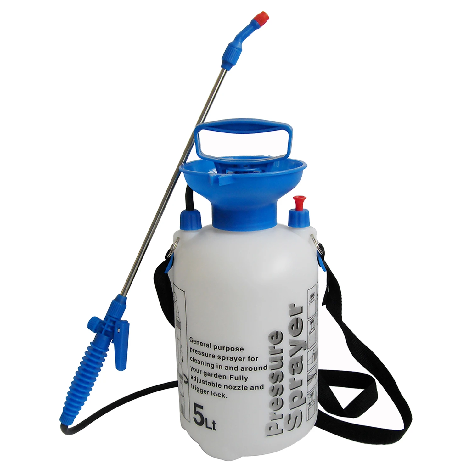 Pulv&eacute;risateur &agrave; pression 5L avec tr&eacute;mie pour pelouse de jardin domestique