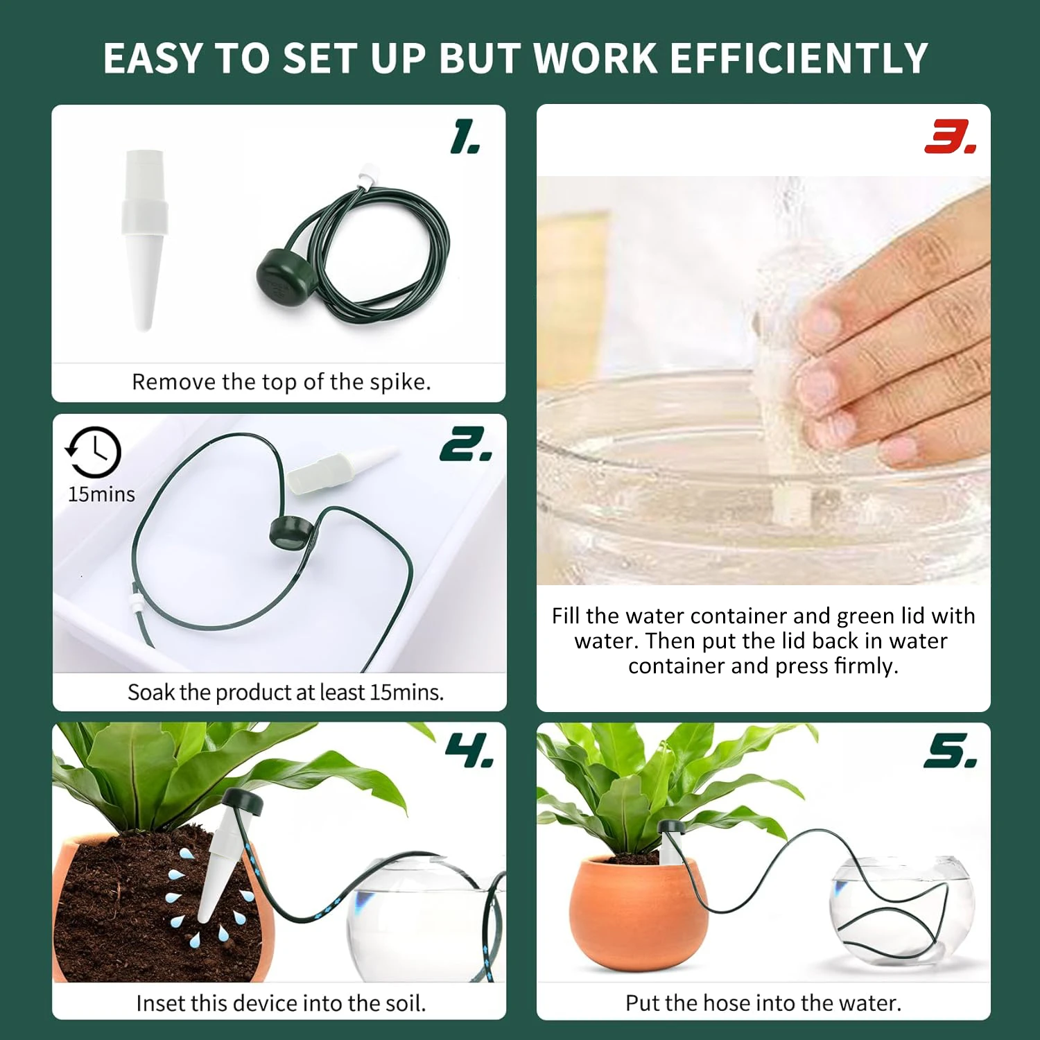 Abreuvoir automatique pour plantes d'int&eacute;rieur et d'ext&eacute;rieur, syst&egrave;me d'arrosage de jardin (petit)