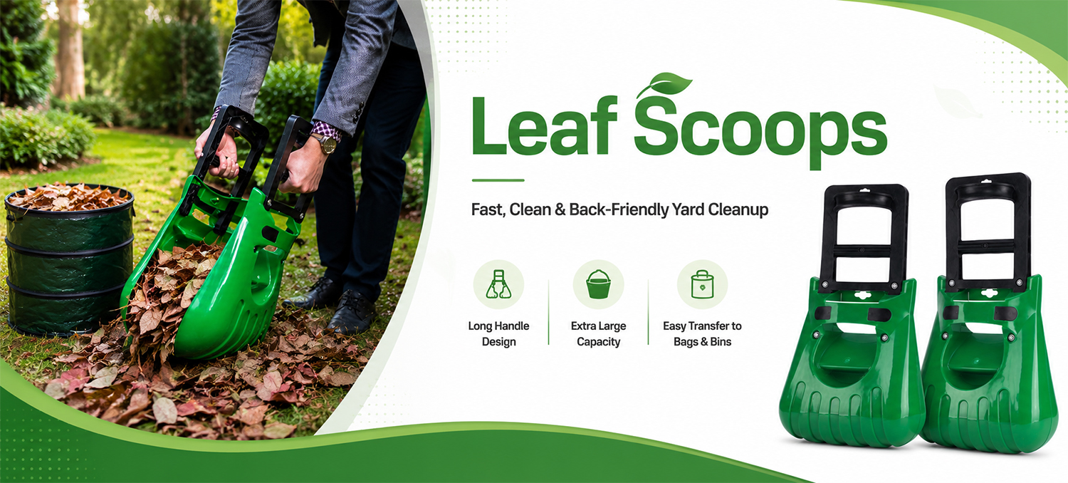 Outil de saisie de feuilles de jardin extra large pour feuilles coupées d'herbe et déchets de jardin