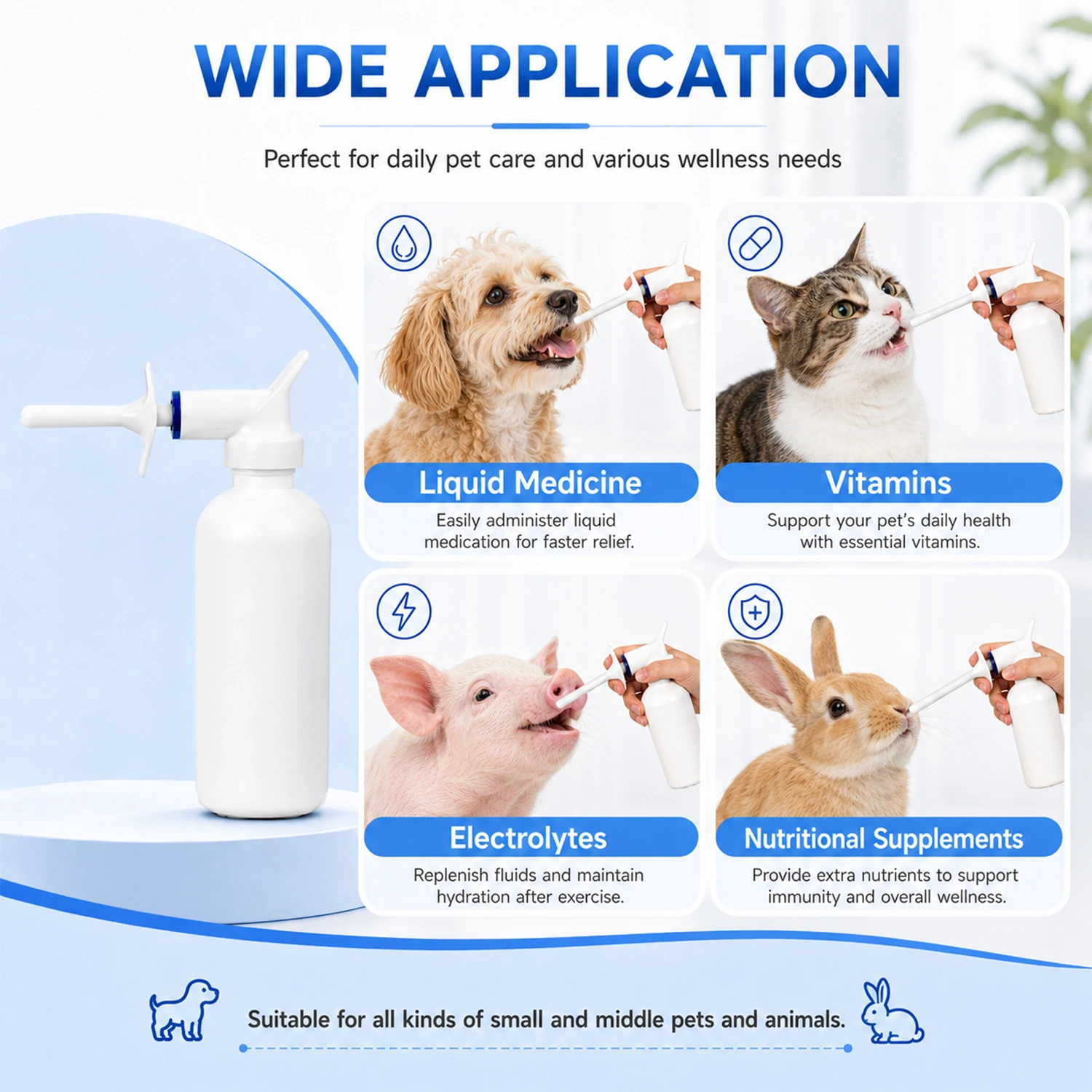 D&eacute;clencheur de pompe d'alimentation de liquide de distributeur v&eacute;t&eacute;rinaire de Dosage de 2ML pour les animaux de compagnie