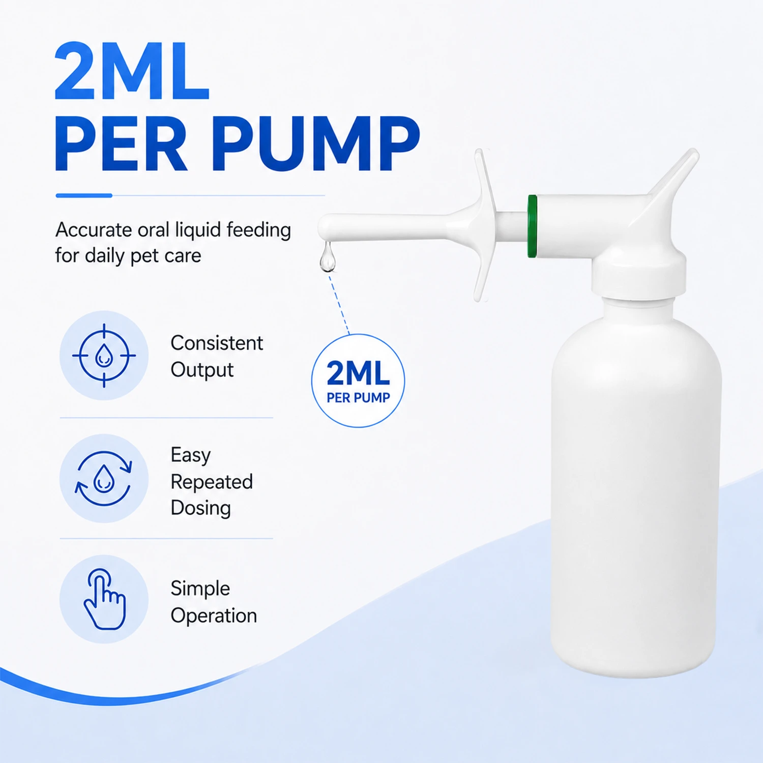 D&eacute;clencheur de pompe d'alimentation de liquide de distributeur v&eacute;t&eacute;rinaire de Dosage de 2ML pour les animaux de compagnie